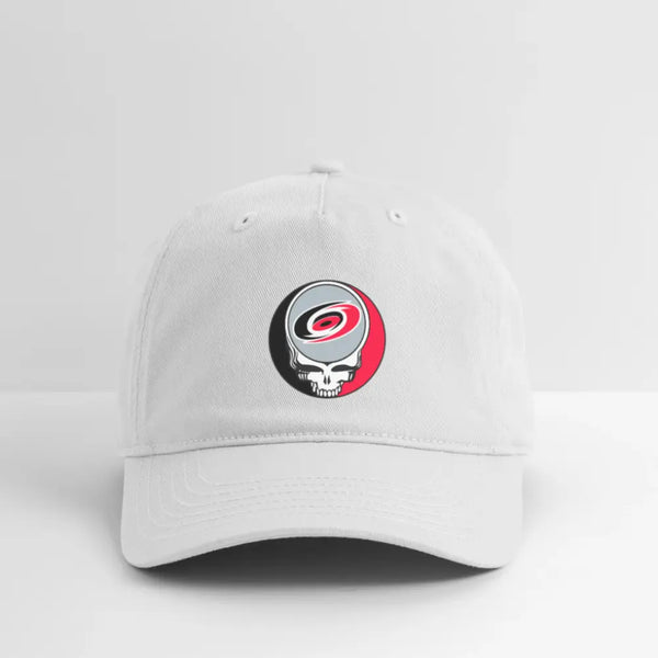 Carolina Hurricanes Grateful Dead Stealie Dad Hat - white